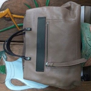 EUC Koona Ridgefield Satchel Taupe Brown Leather Bag